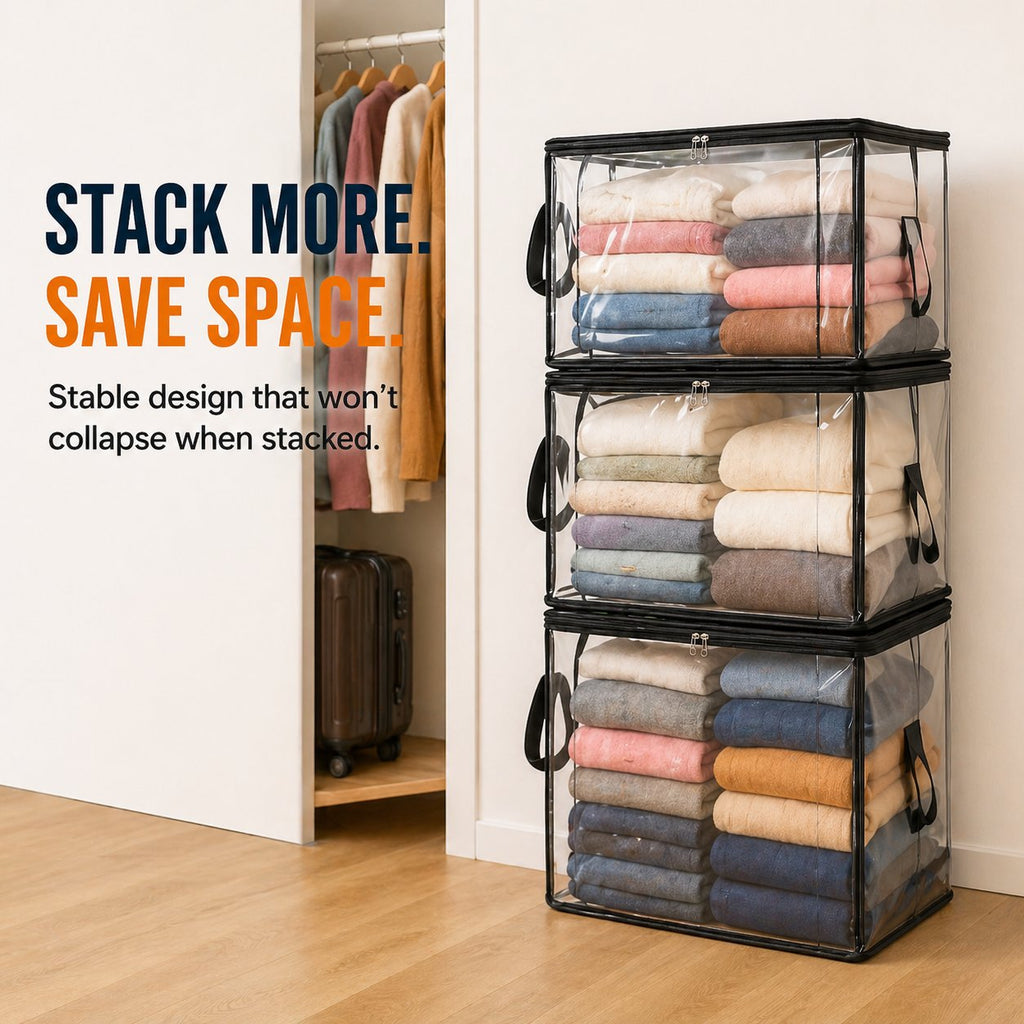 ❤️ Buy 2 Get 1 Free❤️📦Large Heavy-Duty Thick Plastic Clear Storage