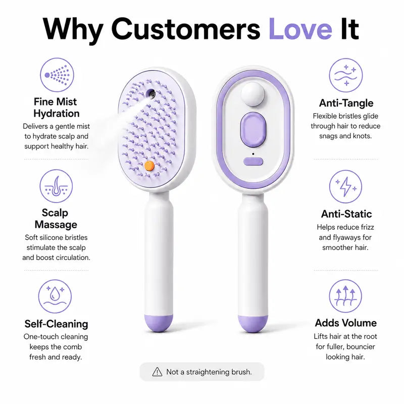 🔥Last Day 50% OFF🔥Electric Spray Air Cushion Massage Comb - Finds