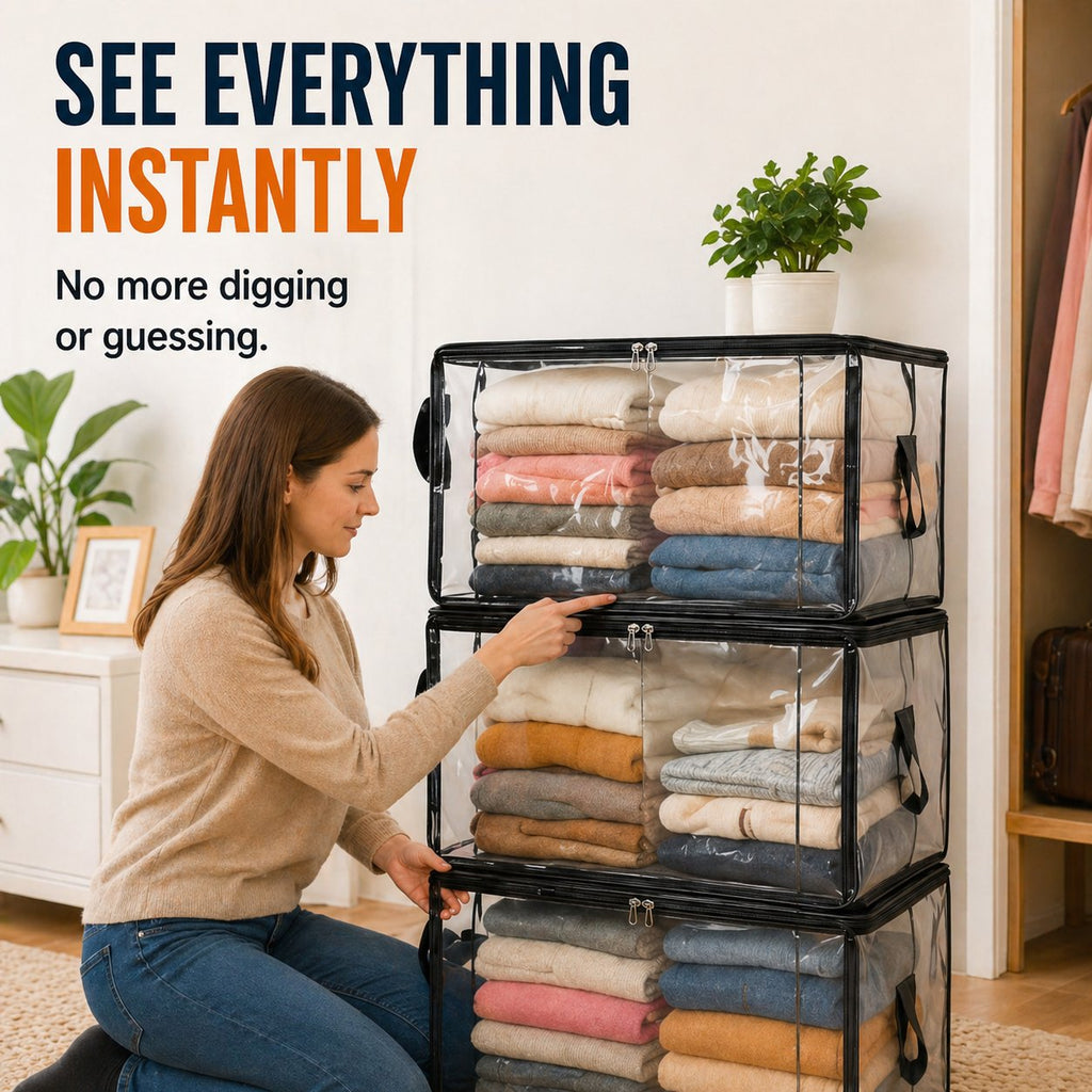 ❤️ Buy 2 Get 1 Free❤️📦Large Heavy-Duty Thick Plastic Clear Storage