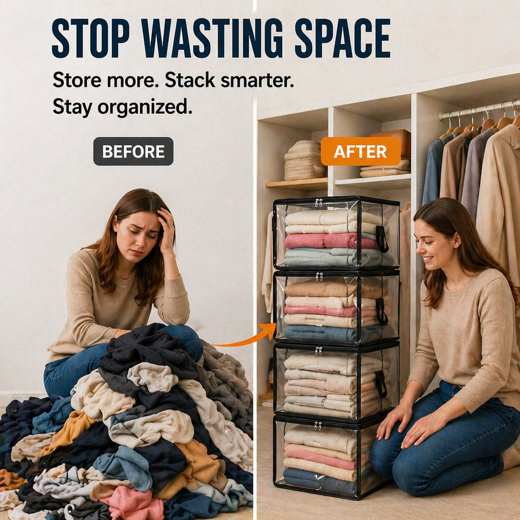 ❤️ Buy 2 Get 1 Free❤️📦Large Heavy-Duty Thick Plastic Clear Storage